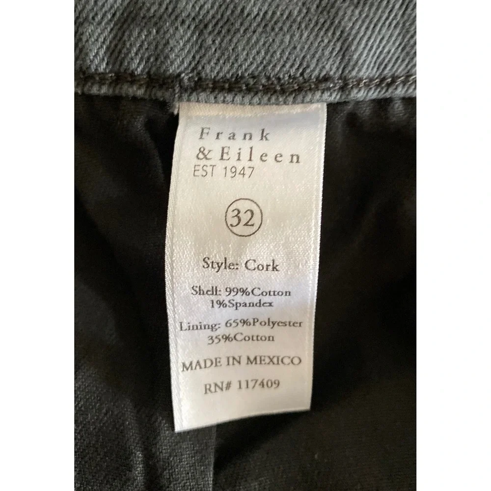 Frank & Eileen CORK Worn Black Raw Hem Straight Leg Jeans Size 32